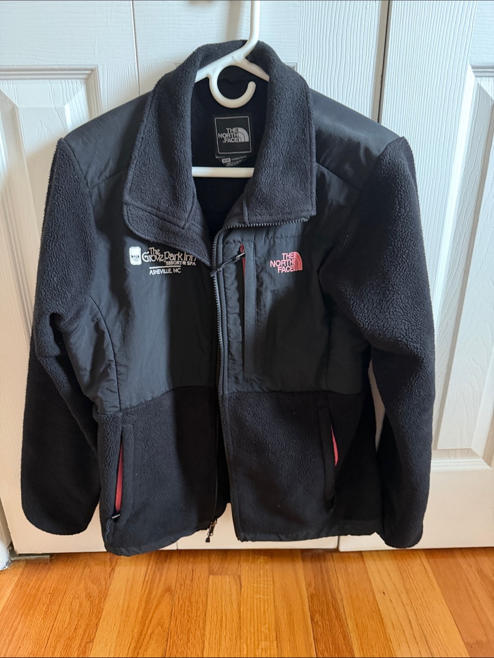 The North Face Ladies Black Fleece Jacket with Pink Accents